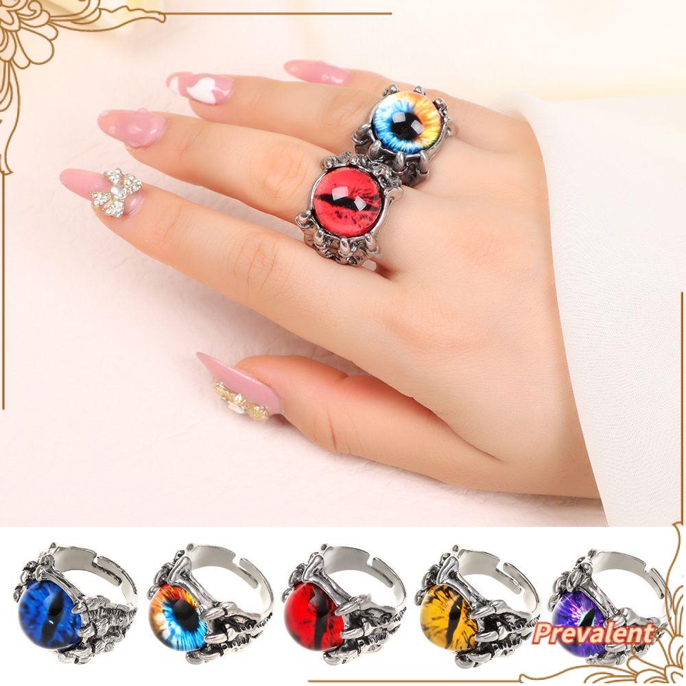Preva Evil Eye Rings Bar Perhiasan Mata Jahat Biker Gothic Hip Hop Motor Pesta