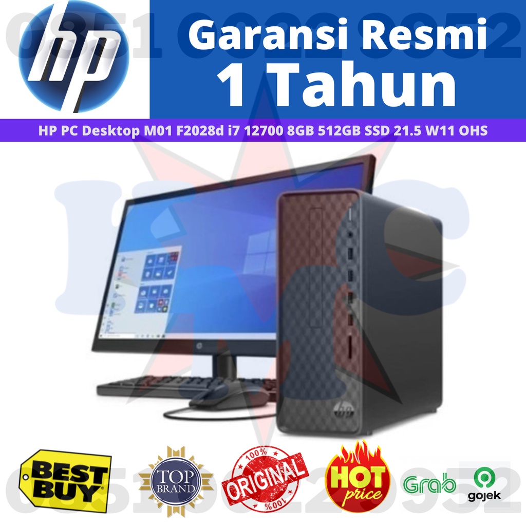 PC Desktop HP M01 F2028D CORE i7 12700 8GB SSD512GB 21.5&quot; Win11 OHS