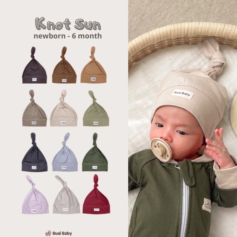 BUAI - KNOT SUN Topi Kupluk Bayi Bahan Lembut Untuk Bayi