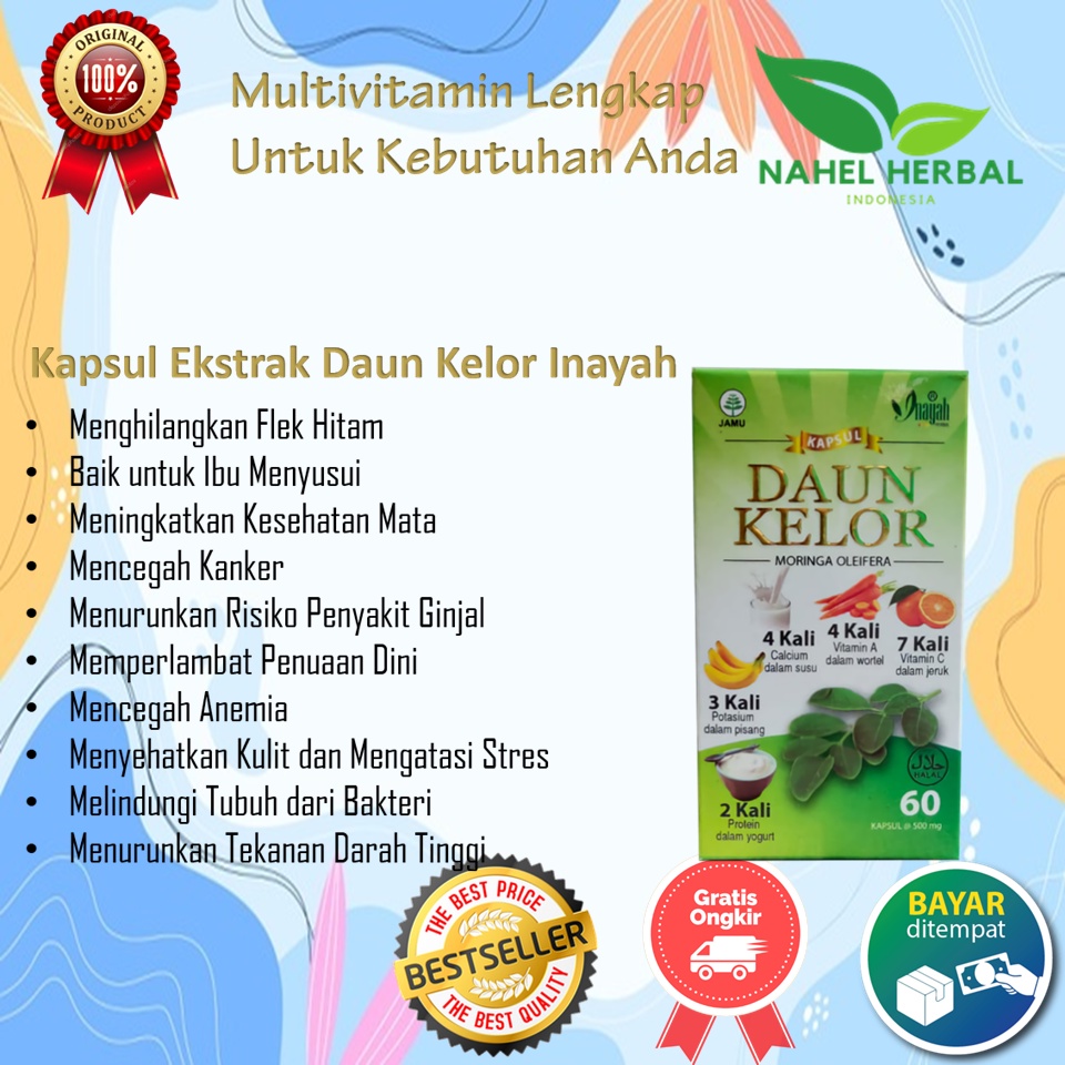 Penambah Berat Badan Dewasa Laki Laki Cod - Kapsul Daun Kelor Berkualitas Asli 100% Original Ekstrak
