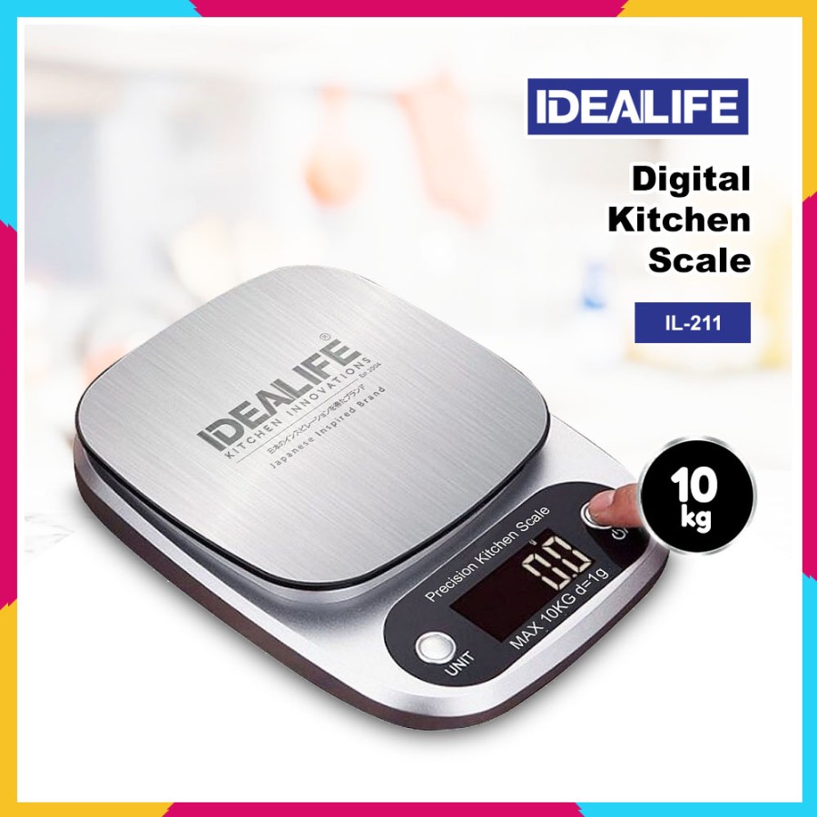 IDEALIFE IL-211 Digital Kitchen Scale – 10KG/1GR - Timbangan Kue