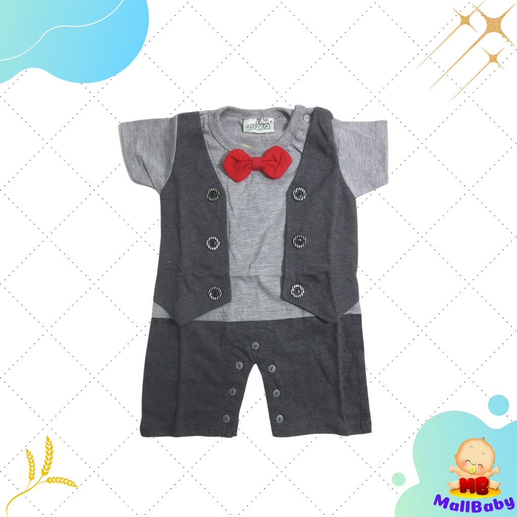 Ozuka Romper Jumper Bayi Dasi Tuxedo Rompi Pesta Bepergian Newborn Baru Lahir Lucu KDO01