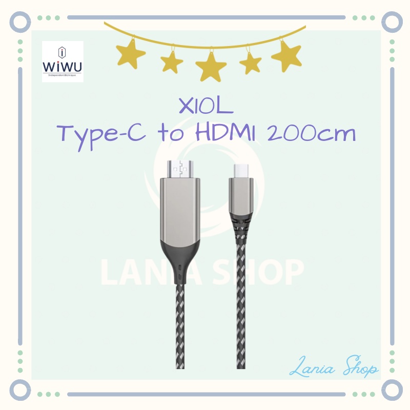 WIWU X10L - Type-C to 4K HDMI Cable - Nylon Braided 200cm