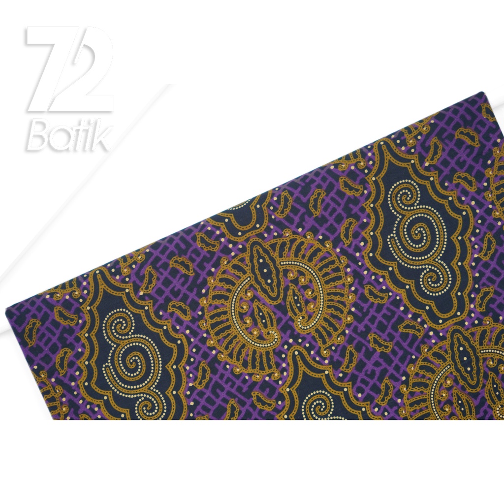 KAIN BATIK KATUN Premium Motif Klasik Warna Ungu Gold 722999 Cap 72IL Jarik Jarit Samping Kebat Panjang Batik Katun Modern Premium Bahan Seragam Batik Pernikahan Kantor Keluarga Murah Kamen Jadi Batik Bali Lembaran