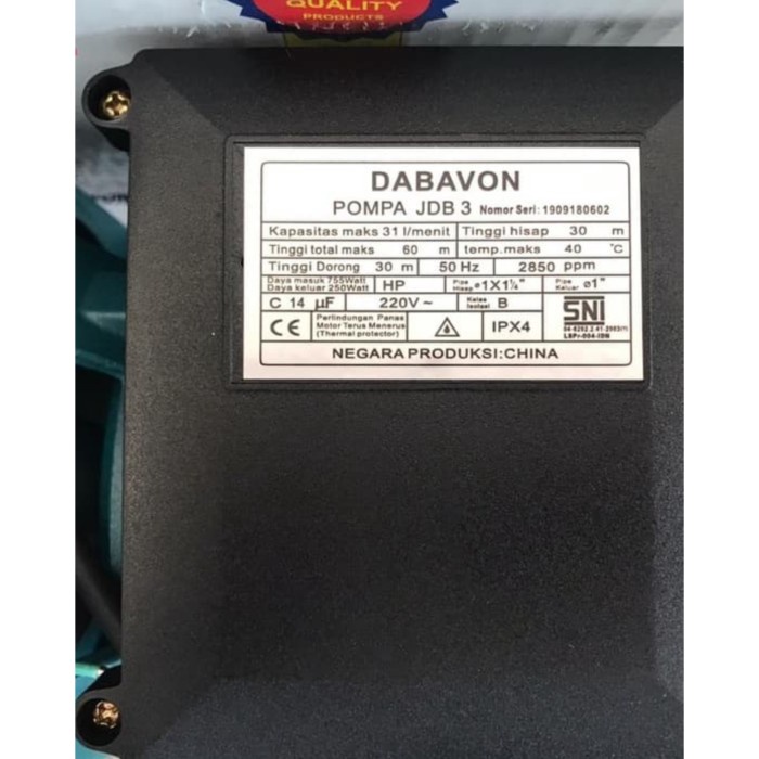 Mesin Pompa Air Jet Pump Otomatis Dabavon Jdb 3 255 Tanpa Tabung