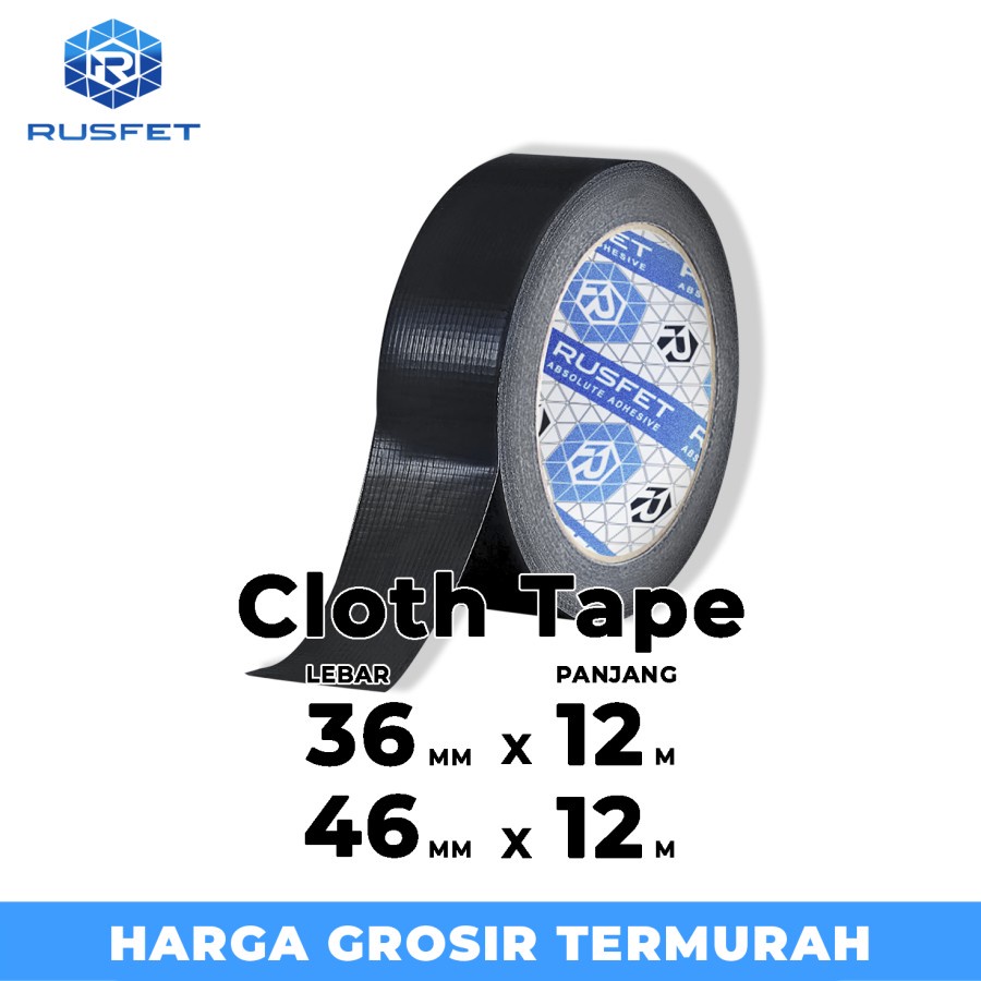 Cloth Tape Lakban Kain isolasi kain Solatip rusfet premium satuan