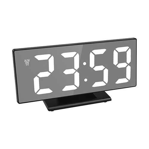Sonifer Jam Meja Digital DS-3618L Led Weker Alarm Clock Mirror Putih