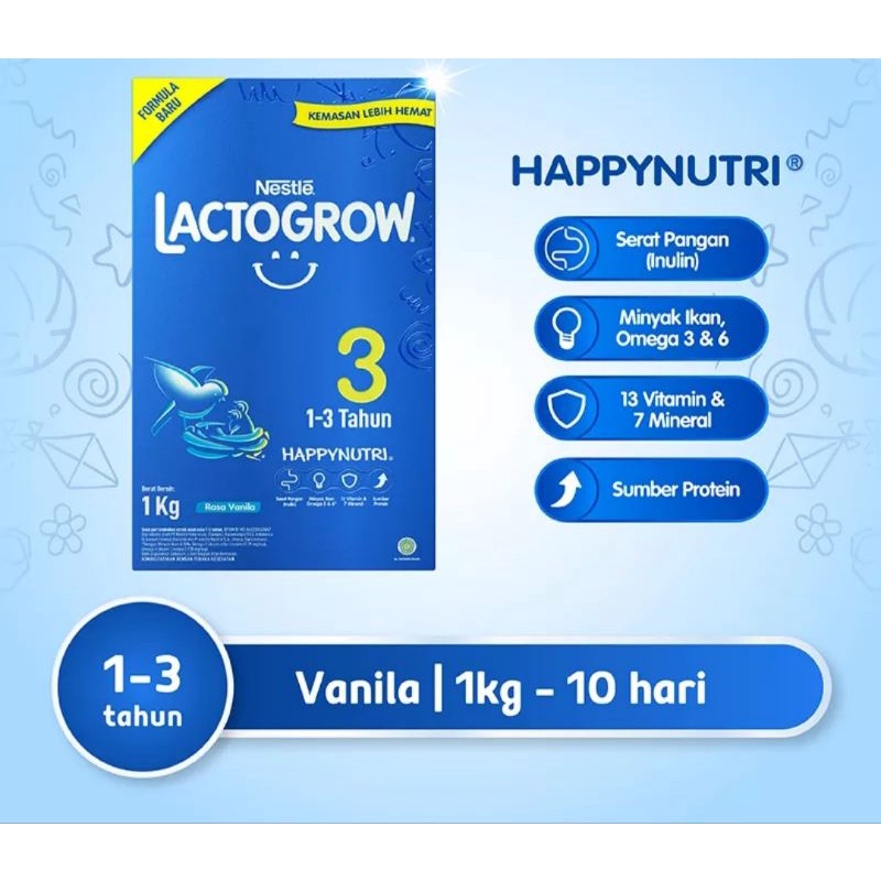 Lactogrow 3 1-3tahun dan Lactogen1 0-6bulan