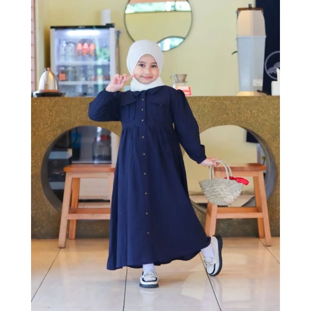 NEW ARRIVAL CIKITA DRESS MUSLIM ANAK PEREMPUAN 6-8 TAHUN/GAMIS ANAK CRINKLE AIRFLOW PREMIUM/NIKITA KIDS/FAR MOSLEMSTORE