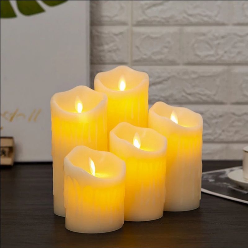 Lilin Goyang Led Meleleh Candle Light Decoration Diameter 7,5cm Tinggi 13CM