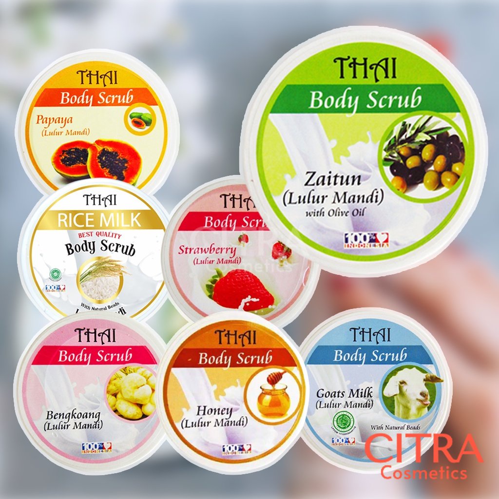 Citra Cosmetic - Thai Body Scrub Series 200gr - Bengkoang / Goats Milk / Honey / Papaya / Rice / Str