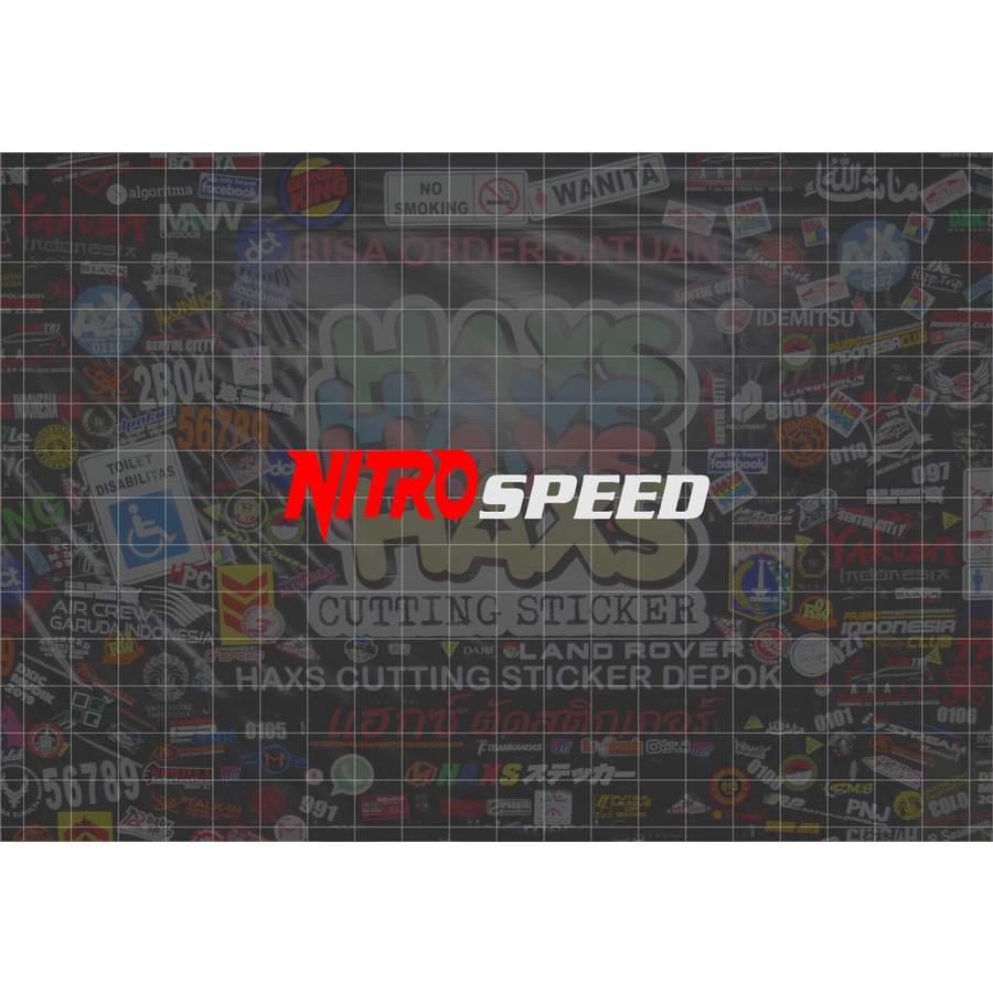 Cutting Sticker Nitro Speed Ukuran 9 Cm Untuk Mobil Motor