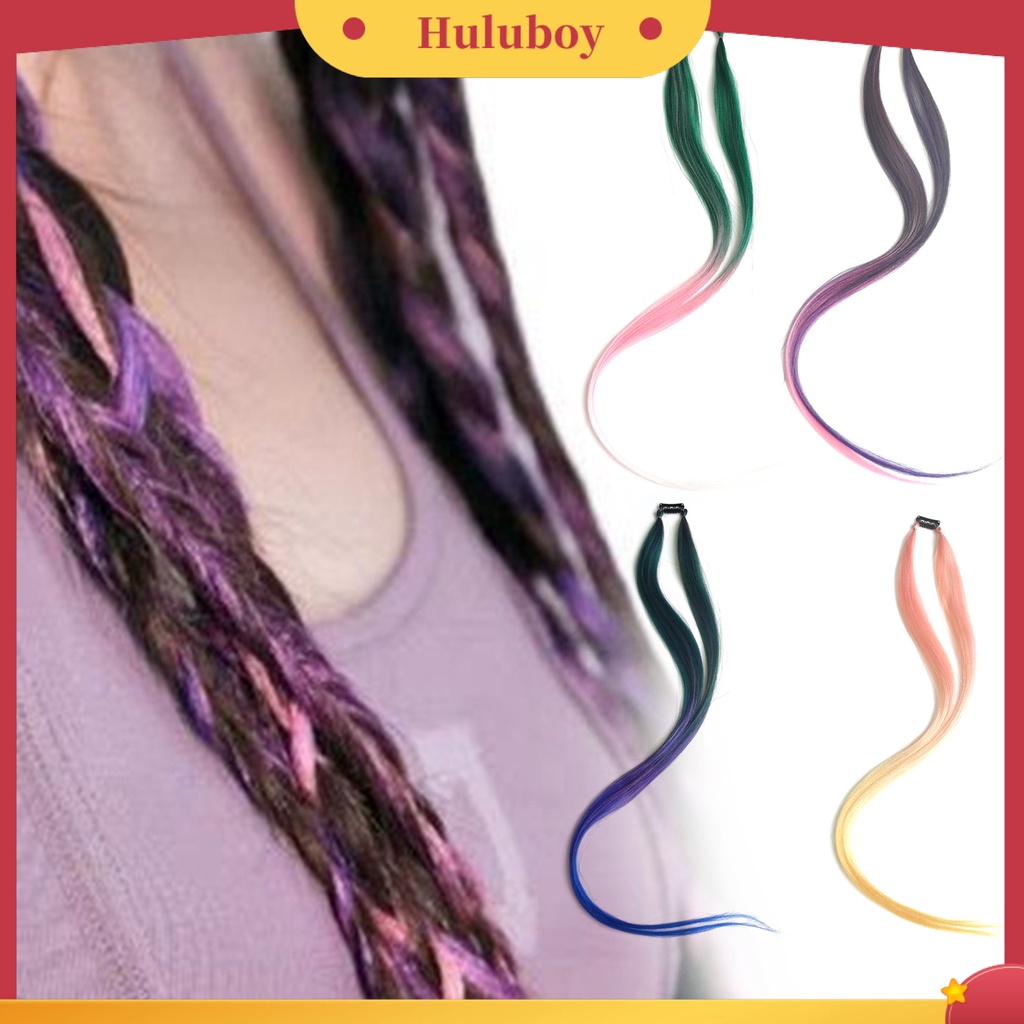 Wig Rambut Kepang Dua Lapis Warna Gradasi Anti slip Adjustable Untuk Wanita