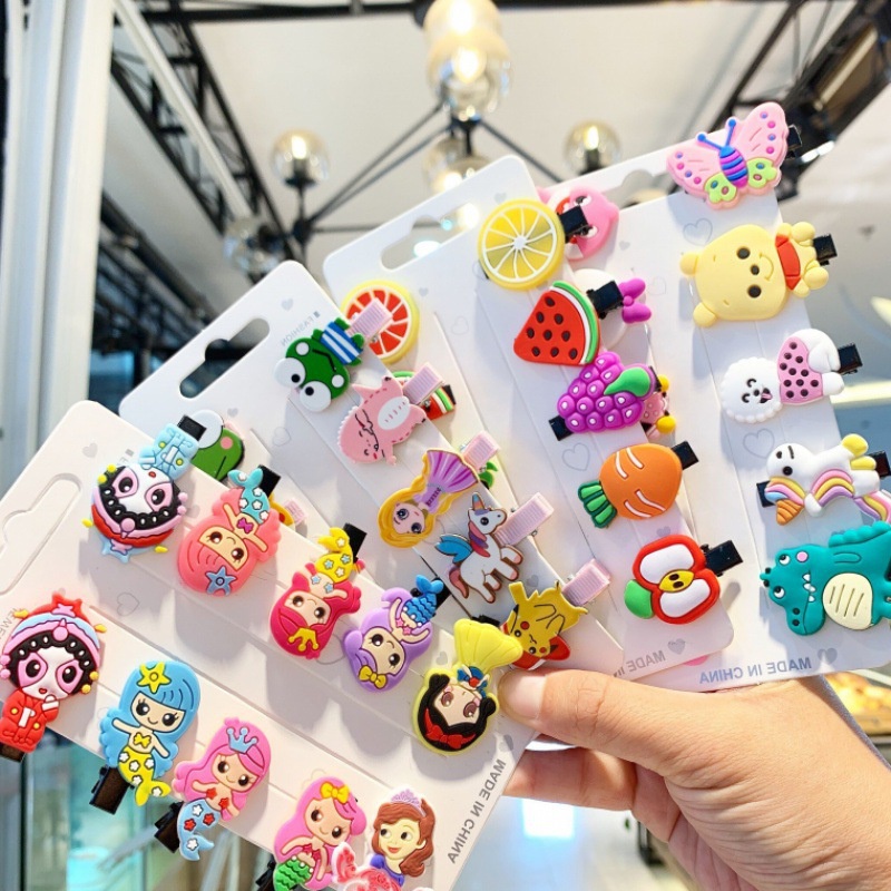 [PRINCESS KESLI] 1 Set 10 Pcs Jepit Rambut Anak Perempuan Motif Bunga Karakter Lucu Aksesoris Klip
