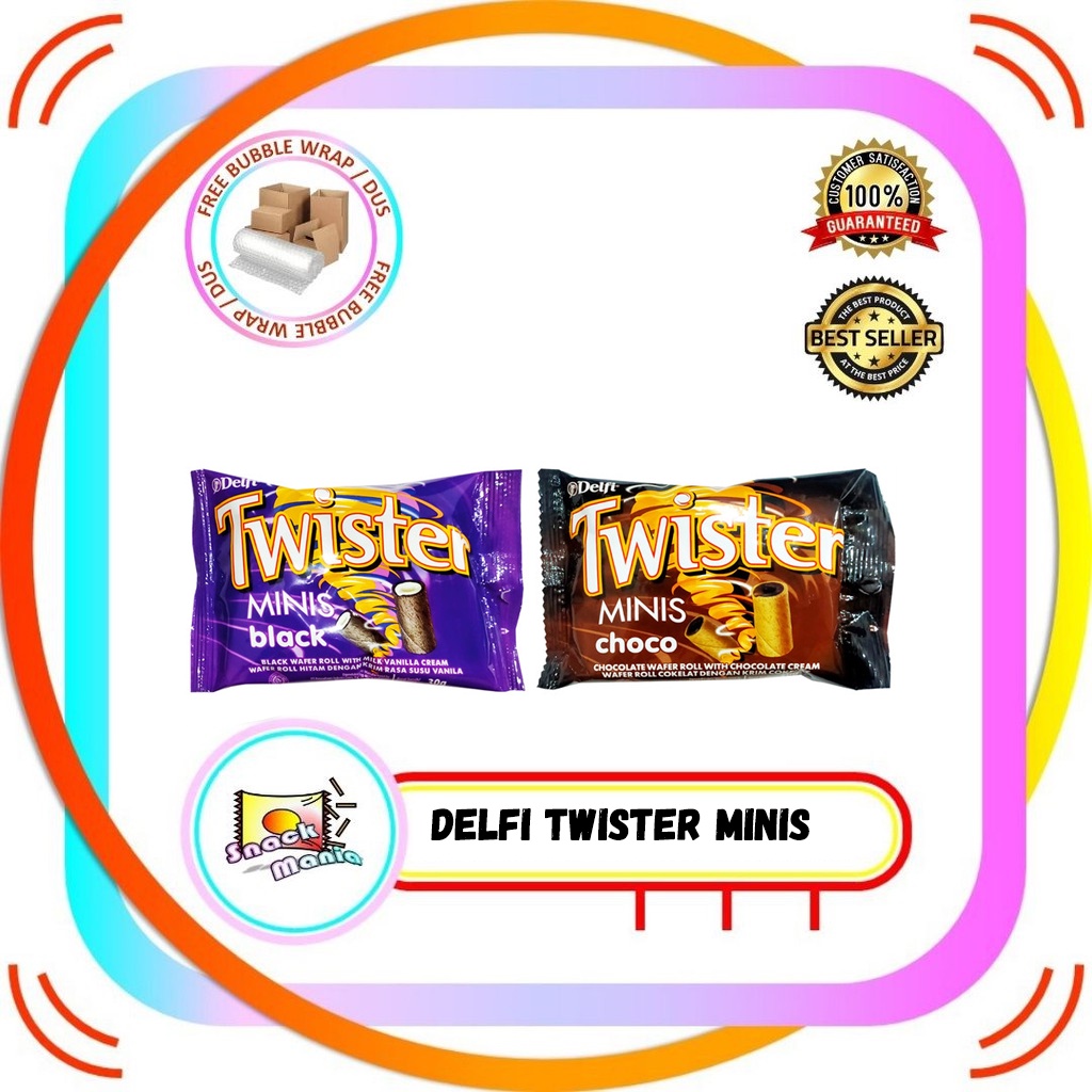 

Delfi Twister Minis Black - Choco Wafer Roll Coklat 30 gr