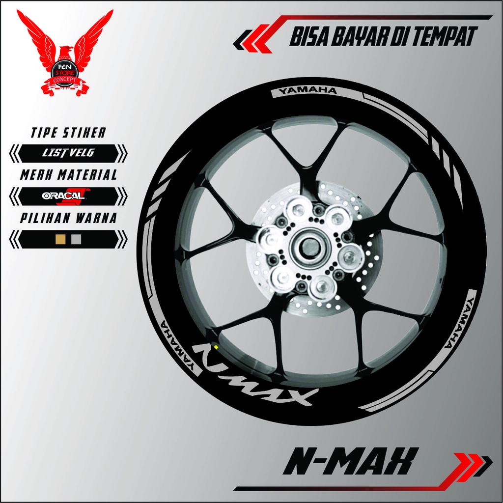 Aksesoris Motor NMAX - Stiker Motor NMAX - Striping NMAX 2021 Stiker Velg Yamaha NMAX 19 GS Silver –