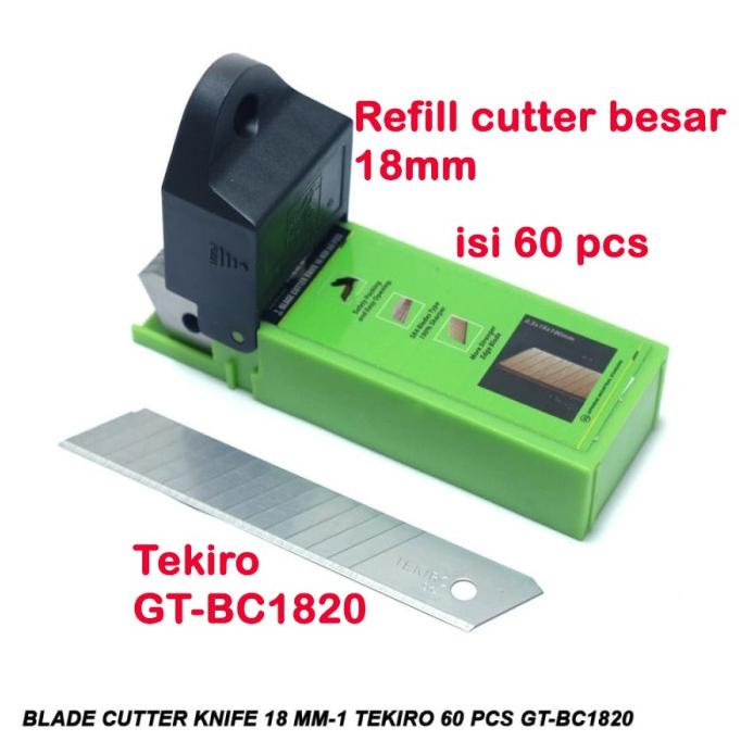 

isi 60 pcs Cutter BESAR 18mm TEKIRO refill Ulang Pisau GT-BC1820