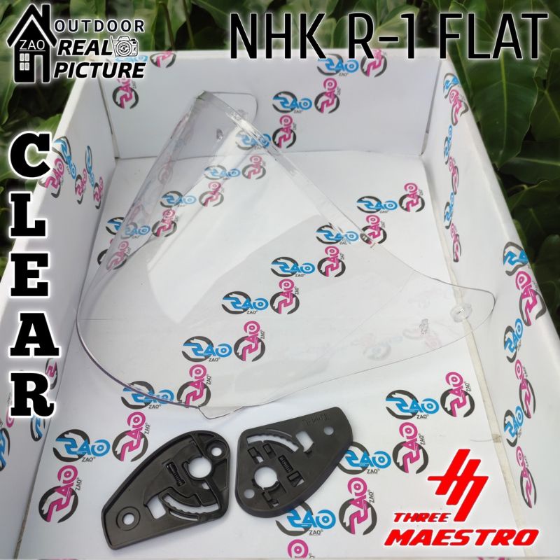 Flat VISOR helm UNIVERSAL NHK R _1 + rachet) /dudukannya kaca / visor  helm murah