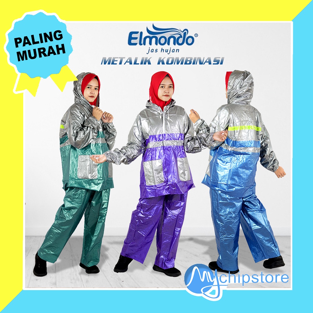 Jas Hujan Setelan Dewasa ELMONDO METALIK KOMBINASI EJC 936