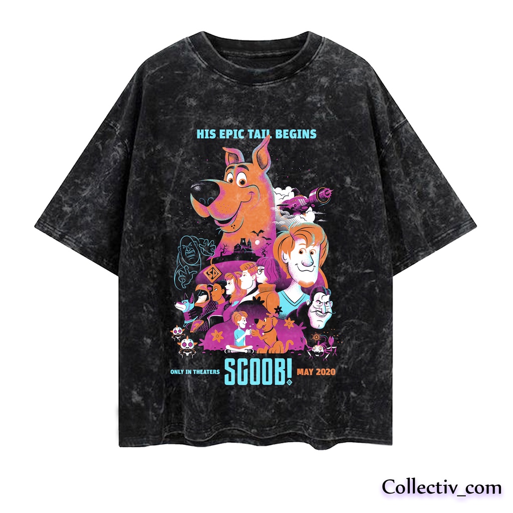 Kaos Scooby Doo Oversize Washed Tshirt Sand Wash Scooby Doo Vintege Tee