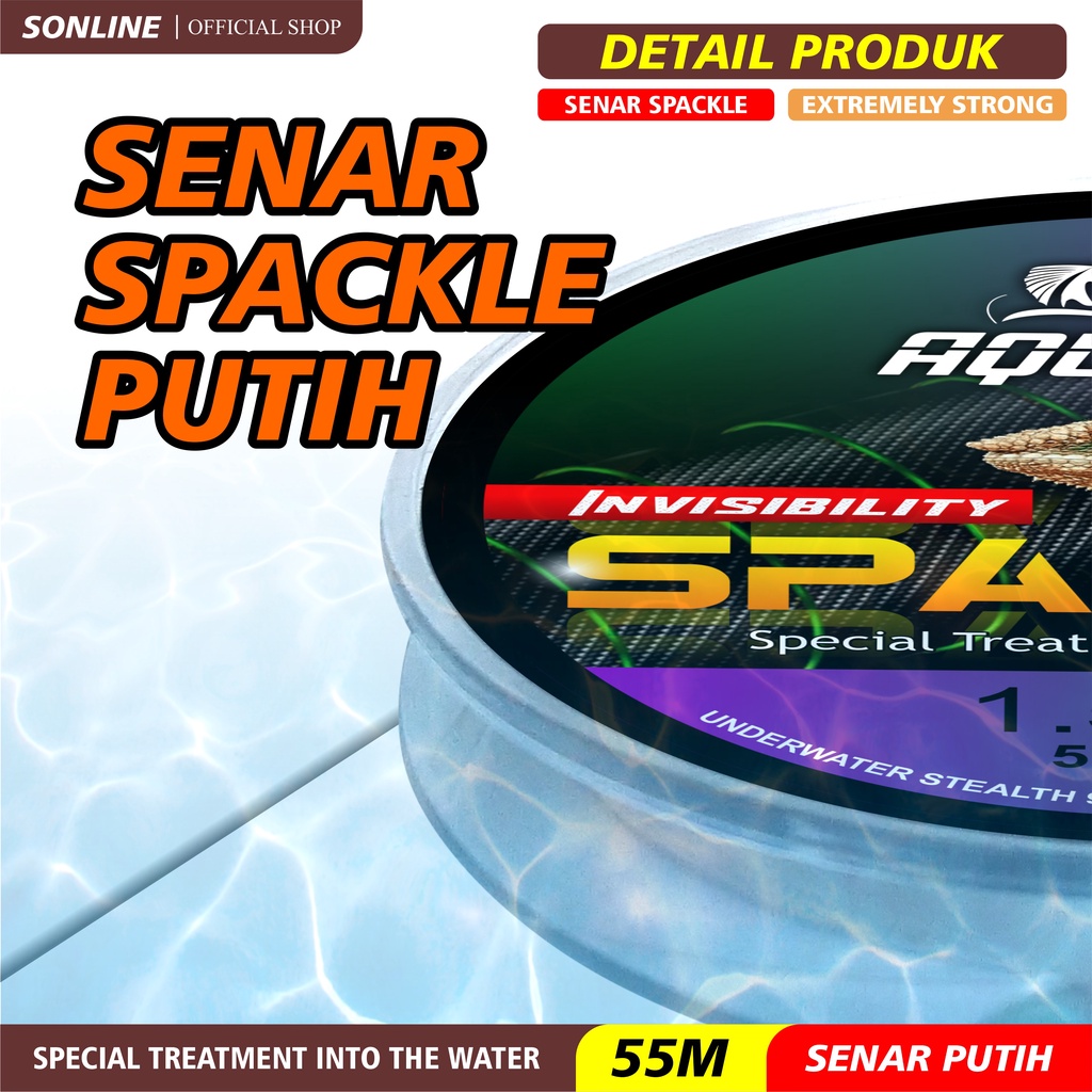 SONLINE Senar Pancing Warna Putih Nilon Garis Fishing Line Memancing Garis Sub Utama Senar Pancing Ikan Line Fishing Speckle Bunglon Senar Pancing Nilon Senar Titik Tak Terlihat Garis Invisible Line Nylon