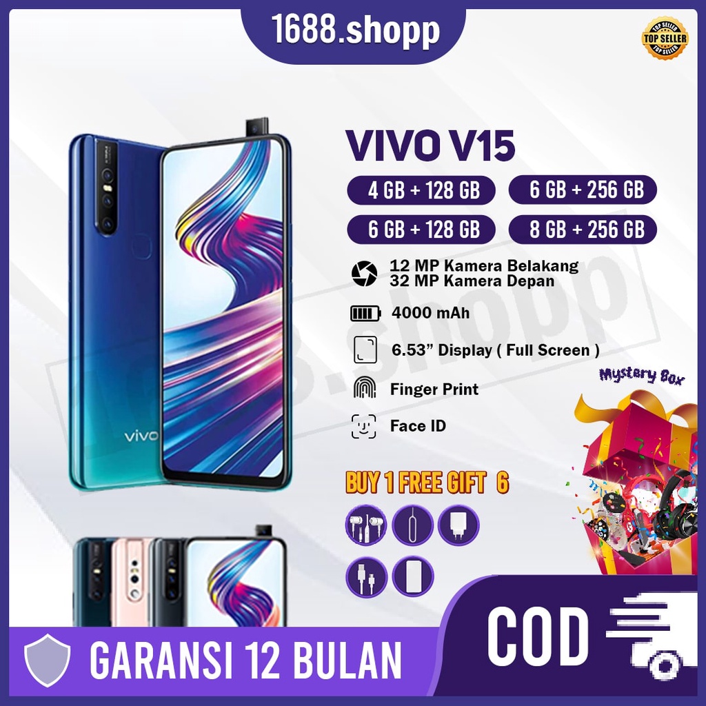 ViV V15 RAM 8+256 GB 6.53-Inch 100% Termurah