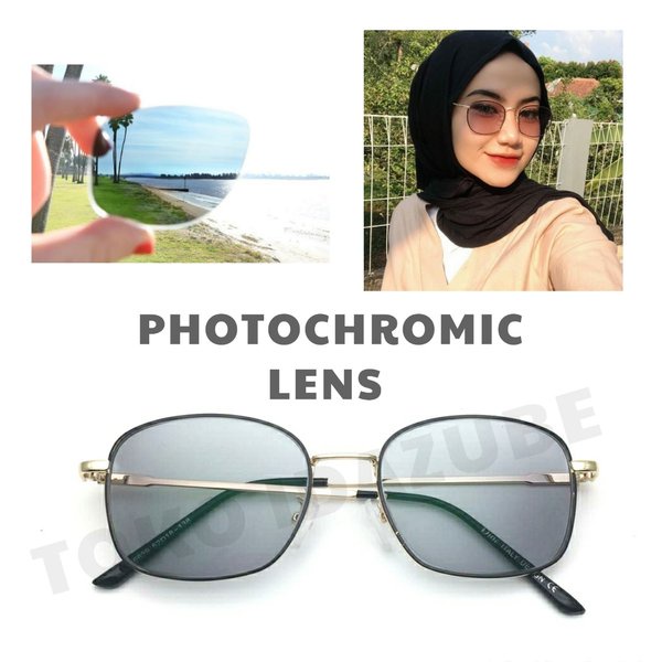 Kacamata Kotak PHOTOCROMIC MINUS TITANIUM Anti Radiasi 6639