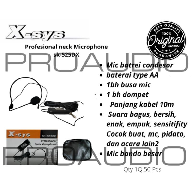 Microphone Mic Bando X-Sys X Sys xsys SK-525DX SK525DX SK 525 DX Ori