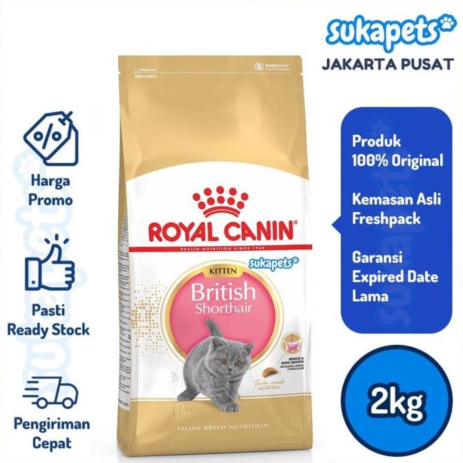 Promo Royal Canin Kitten British Shorthair Makanan Anak Kucing Dry 2kg