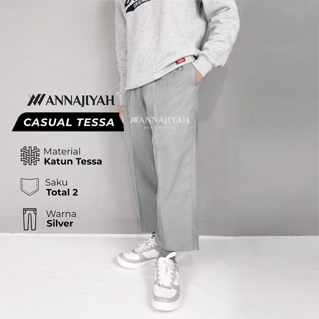 Celana Sirwal Casual Semi Formal bahan Tessa non Slim / Lurus