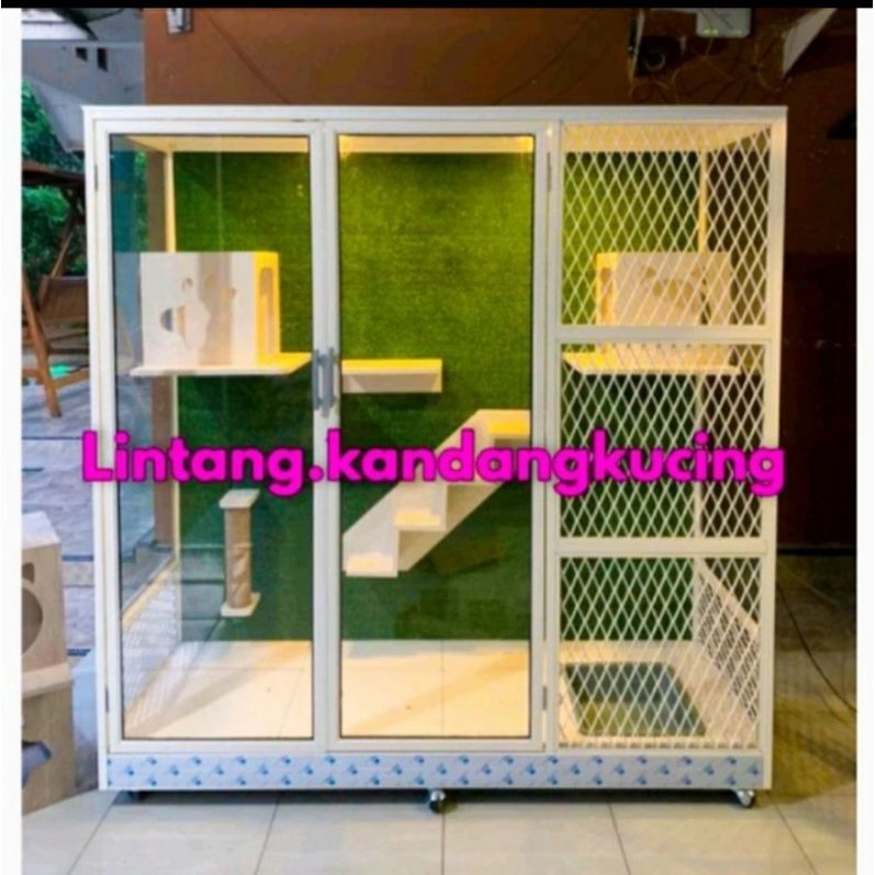 Kandang kucing Sultan Catquarium/Cathome Besar Background Rumput Hijau