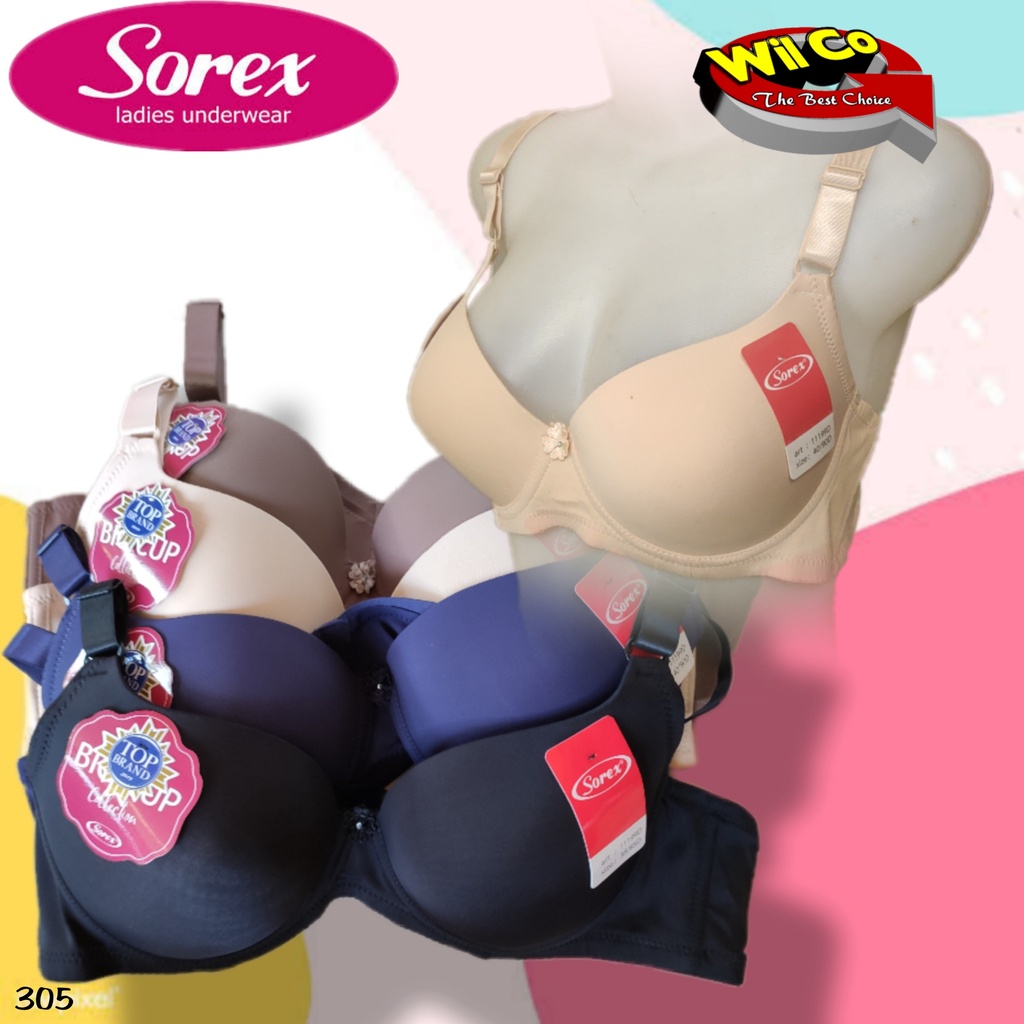 K305 - BRA/BH WANITA SOREX BRA BUSA ADA KAWAT CUP BESAR 38D - 44D TIGA PENGAIT LEMBUT DIKULIT