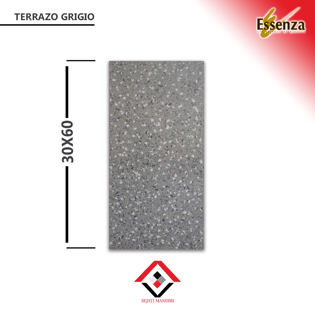 granit 30x60 - motif teras - essenza terrazo grigio doff