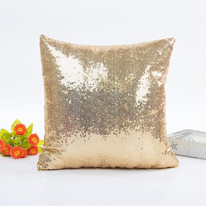 TERLARIS SARUNG BANTAL SOFA / CUSHION COVER TYPE BLINK PAYET UK.40X40 - Gold /GORDEN JENDELA/GORDEN 