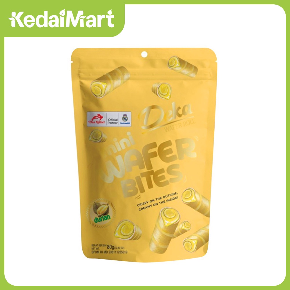 

Deka Wafer Mini Wafer Bites Rasa Durian 80 Gram