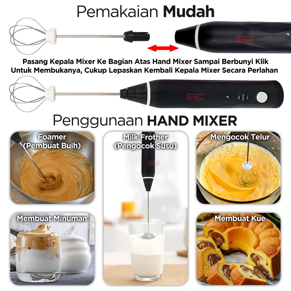 Mixer Mini Portable Hand Pengaduk Kopi Susu Telur Kue Elektrik Kitchen