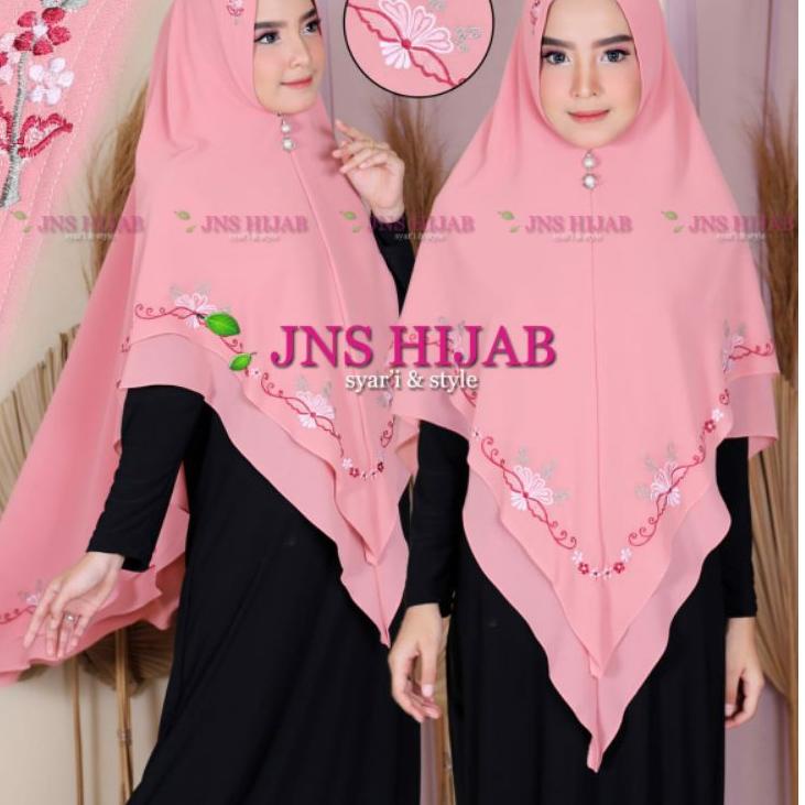 Recomend namira BORDIR/khimar bordir/hijab syari 2 layer/jilbab ori JNS