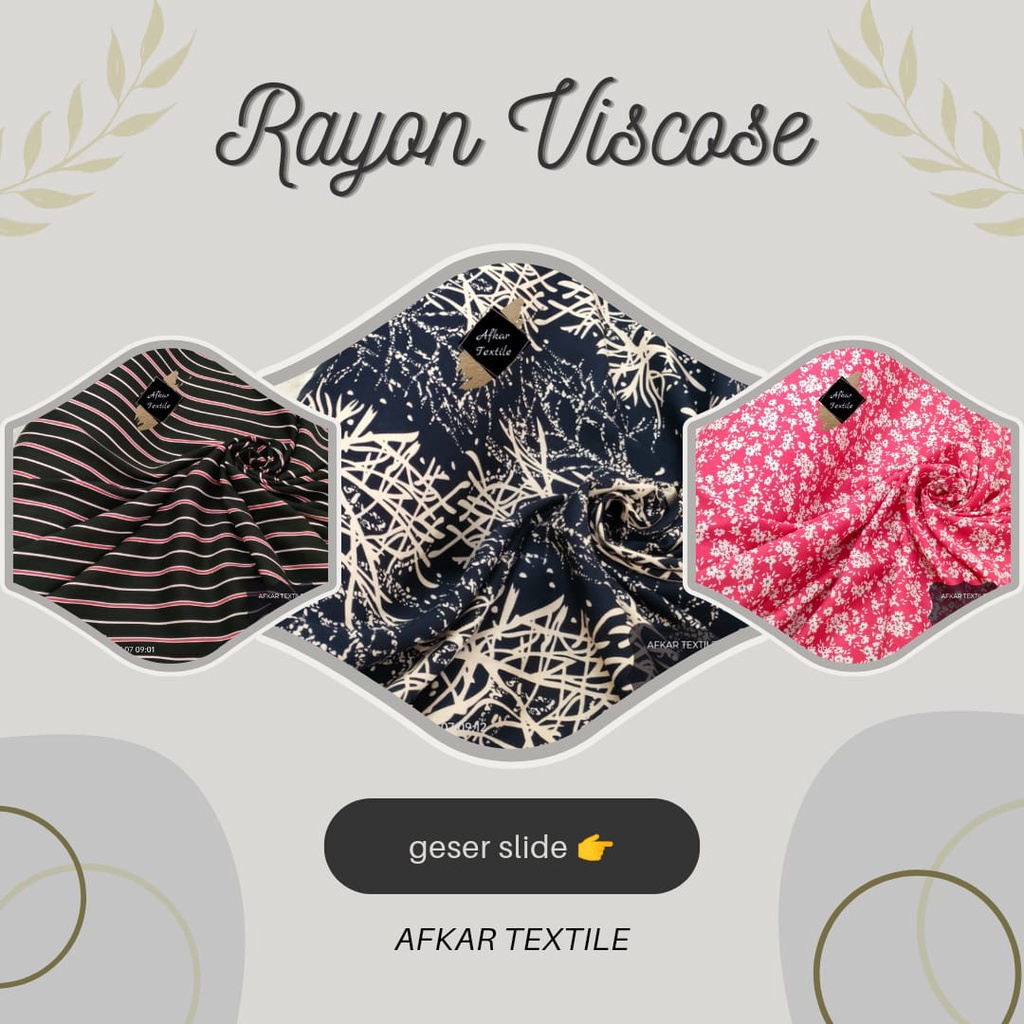 Kain Rayon Viscose New Little Flow, Ranting &amp; Stripes / Original Import [Lebar 1.5 Meter]