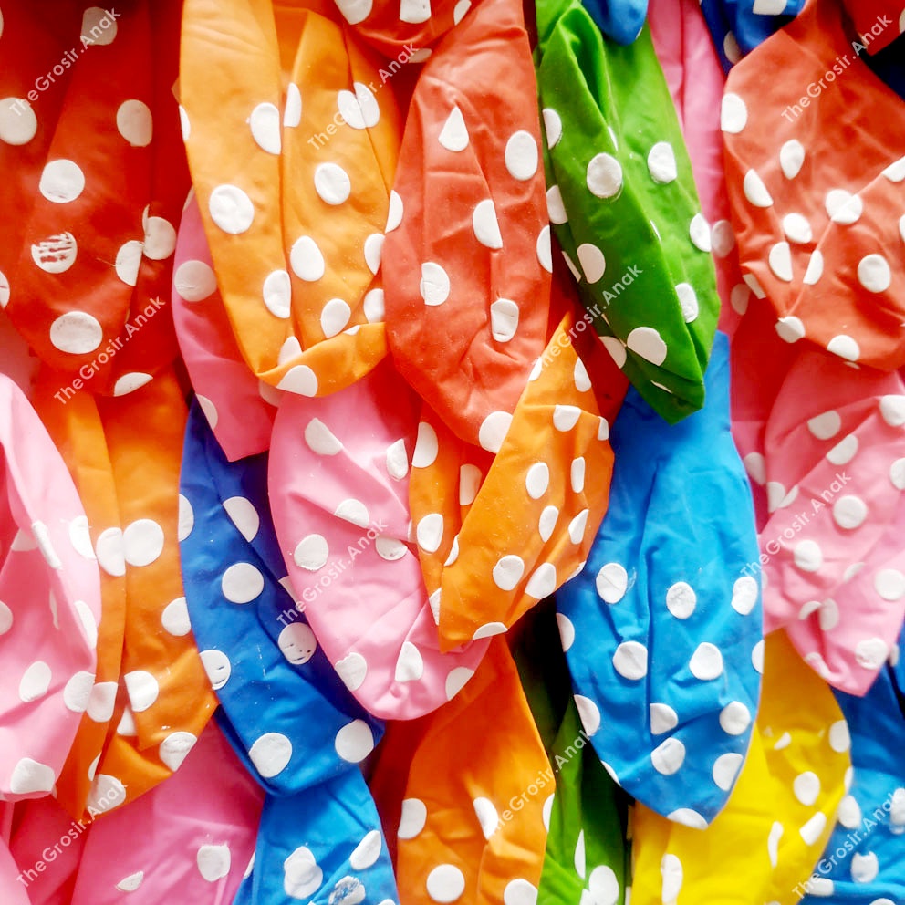 10PCS Balon Polkadot Pesta Ulang Tahun Warna RANDOM