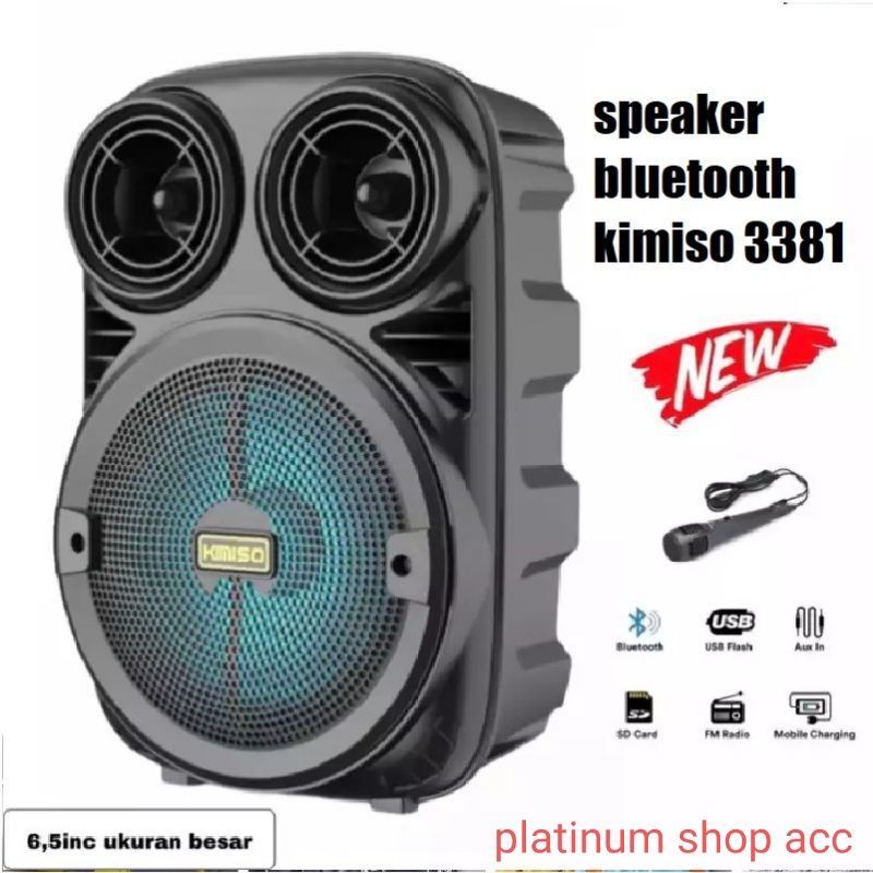 Speaker Bluetooth 3381//338 Bonus Mic 6inch /Salon aktip PORTABLE radio