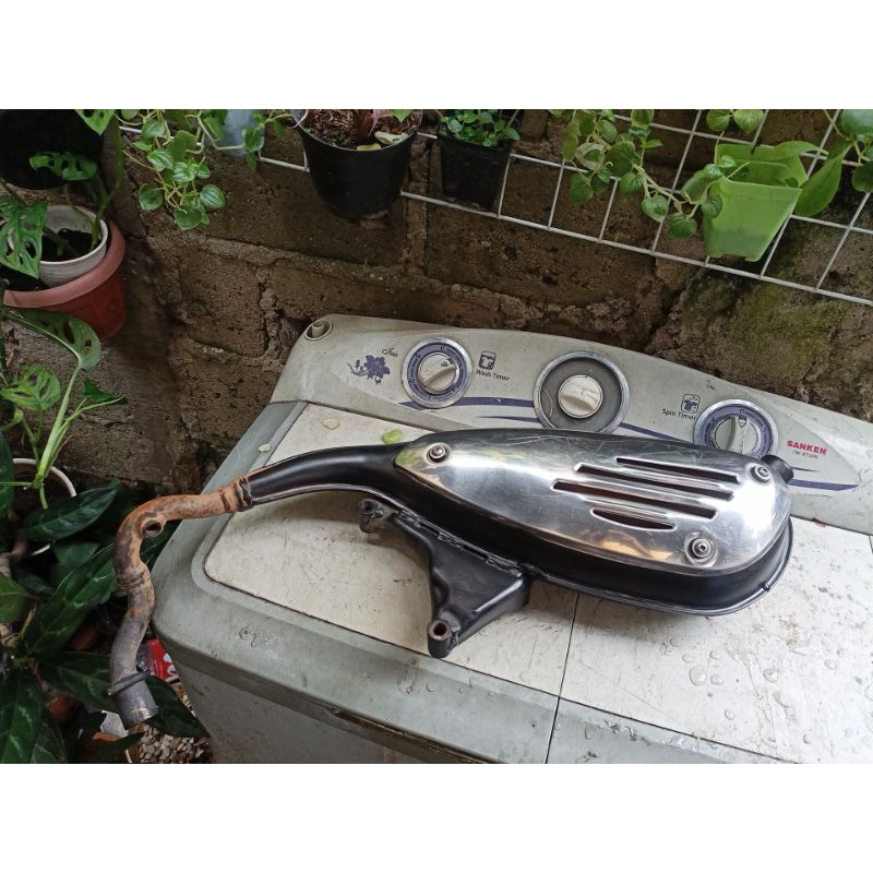 Knalpot lx 3v 3 v Vespa matic modern original ori copotan standar fullsystem fullset tinggal pasang 