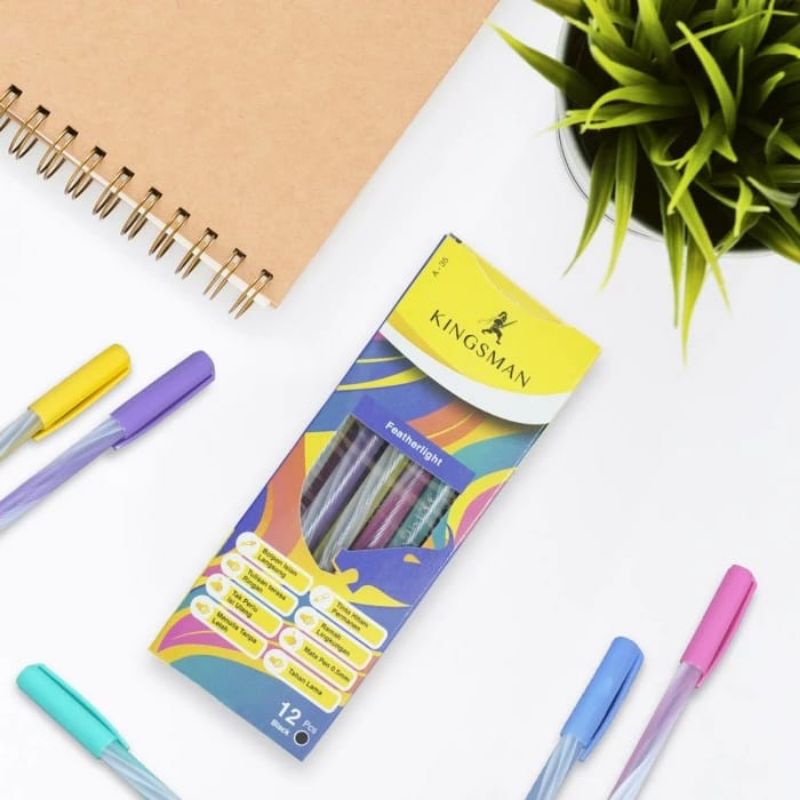 

Pulpen Pena Bolpoin Bolpen Ballpoint Kingsman Ulir Hitam Lancar
