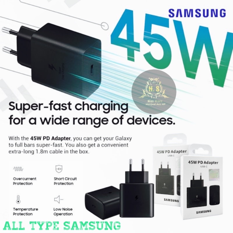 [Original 100 %] Batok Charger All Type SAMSUNG USB Type C / Kepala Charger / Batok Charger / Batok Casan HP Samsung