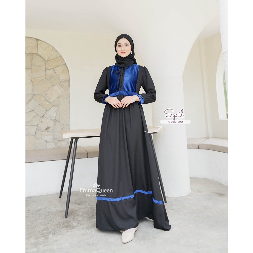 Gamis Muslim Simple - Dress Sysil EmmaQueen