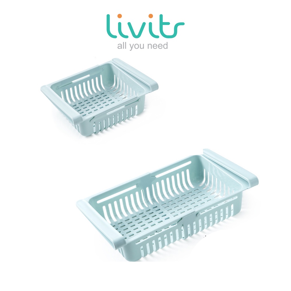 Rak Tambahan Kulkas Serbaguna Sliding Rack Multifungsi Organizer Kulkas / Laci Keranjang Sliding Penyimpanan Kulkas