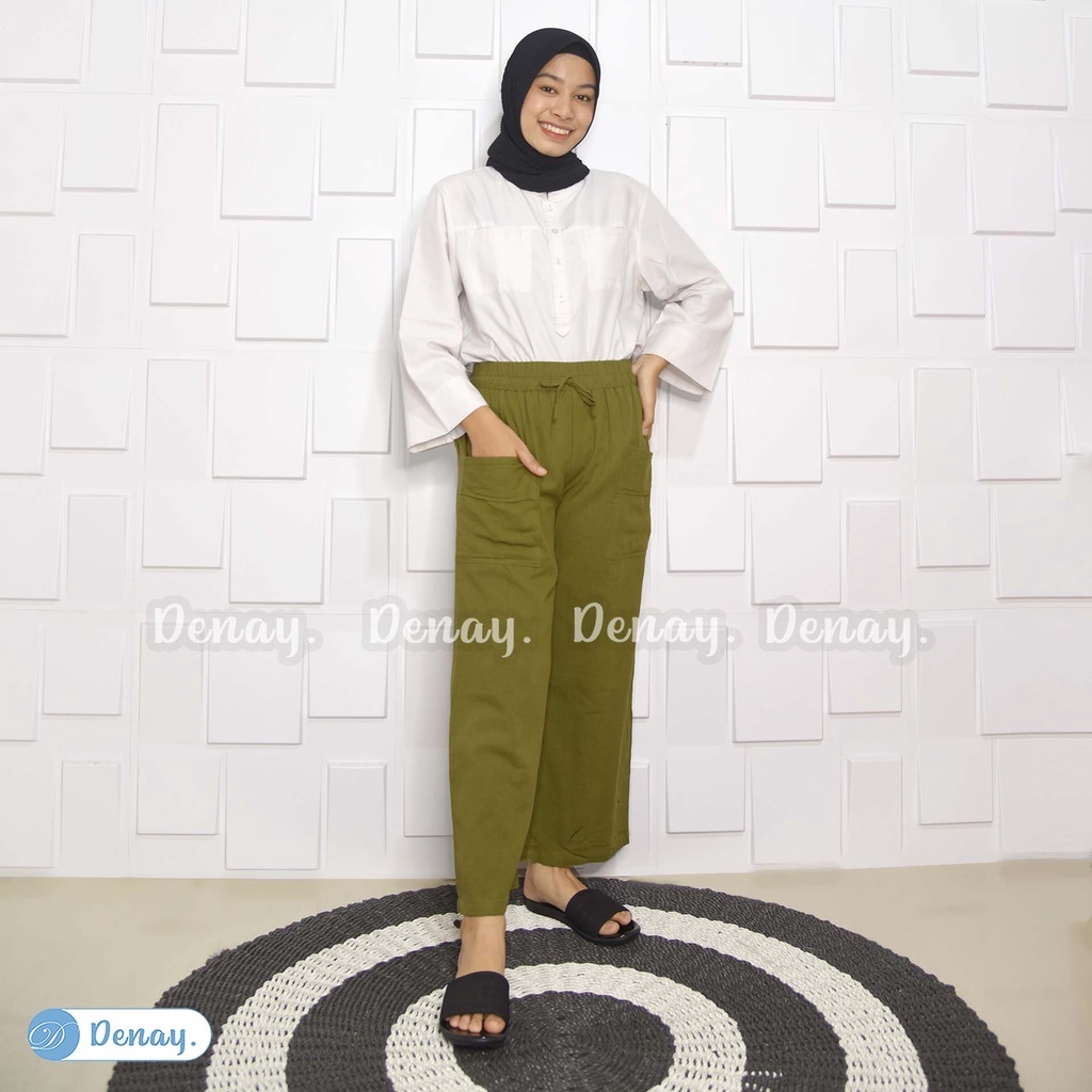 Kulot Wanita - Nika Linen Crinkle Premium - Fasion Muslim