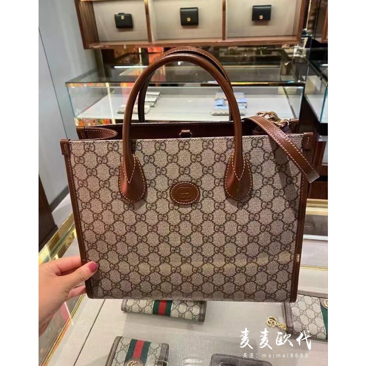 Gucci women's bag Retro small tote bag shopping bag handbag men's bag shoulder messenger bag