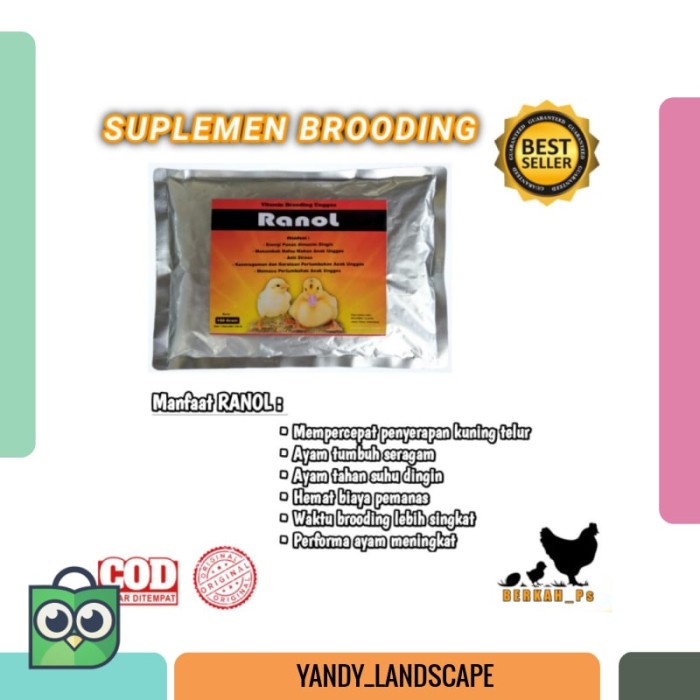 VITAMIN BROODING UNGGAS SUPLEMEN ANAK AYAM ENTOK BEBEK JOPER JANTAN ORIGINAL