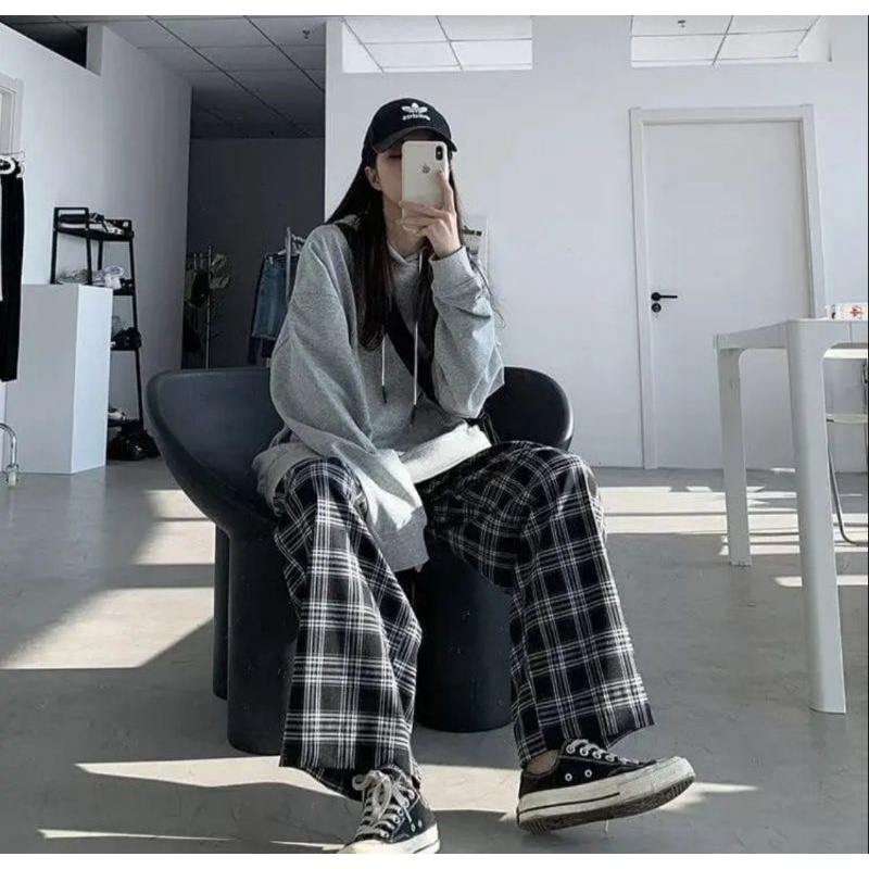 CELANA KULOT WANITA KOREAN STYLE KOTAK KOTAK