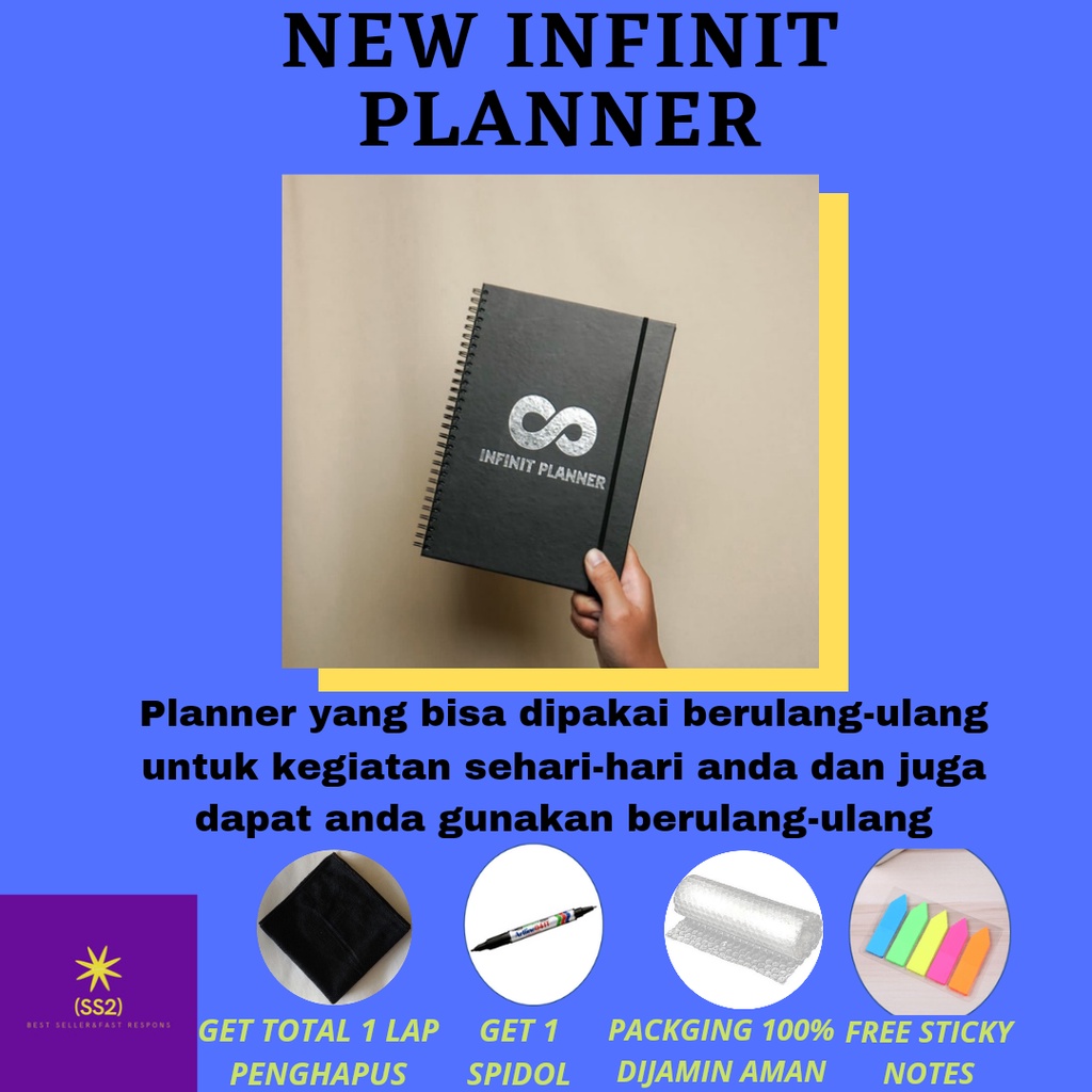 

New Infinit Planner Hitivity Original Whiteboard Jurnal Buku Agenda Diary catatan b5 binder notebook kerja harian